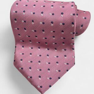 Lavorazione Artigianale Silk Tie Pink Polka Dot Geometric Italy Formal Business